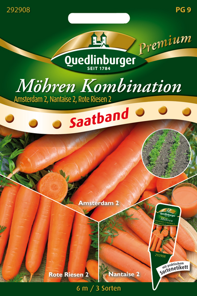 N.L.Chrestensen Möhren-Saatband 'Nantaise 2' - 2m Saatband, Mittelfrühe Sorte, Orange